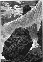 Uitzicht op de watervallen van Niagara, 1877