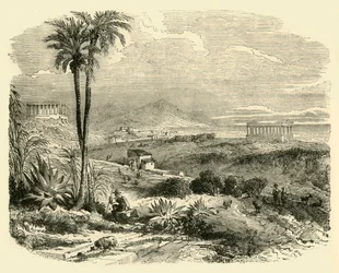 Uitzicht op de kust van Sicilië, 1890