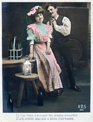 Vintage Franse ansichtkaart, ca. 1900