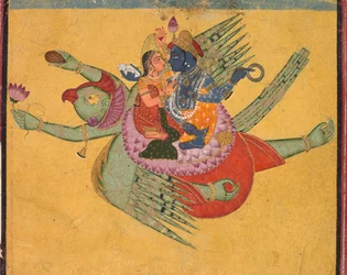 Vishnu en Lakshmi op Garuda