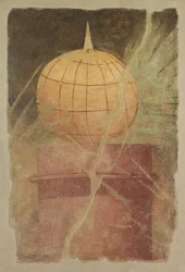 Muurschildering fragment uit de peristyle van de Villa van P. Fannius Synistor..., ca. 50-40 v.Chr.