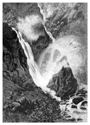 Wallamumbi Falls, New South Wales, Australië, 1886