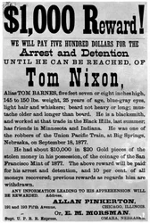 Opsporingsposter voor de outlaw Tom Nixon