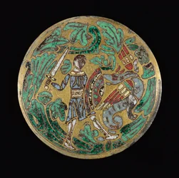 Krijger vecht tegen een draak, c. 1170-1180