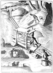 Erts wassen om goud te winnen, 1683