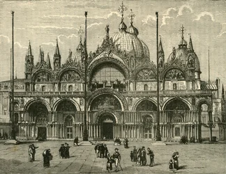 Westelijke voorzijde van de Sint-Marcus, Venetië, 1890