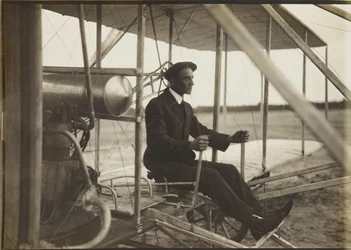 Wilbur Wright in de vlieger
