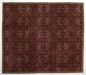Wollen tapijt met millefleurs decoratie, begin 1600s