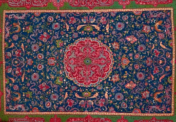 Wollen tapijt, verrijkt met goud- en zilverdraad. Perzisch, Eind 16e eeuw, 1903
