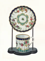 Worcester kop en schotel, ca. 1770