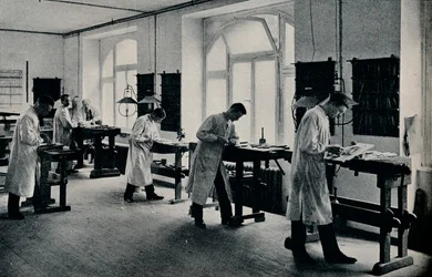 Werkplaats van de Kunst- en Ambachtsschool, Flensburg, Duitsland, ca. 1908