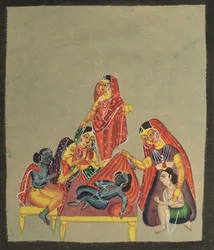 Aanbidding van de jonge Krishna