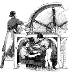 Worsted productie, ca. 1845