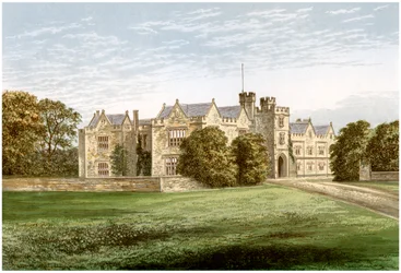 Wytham Abbey, Oxfordshire, huis van de graaf van Abingdon, ca. 1880