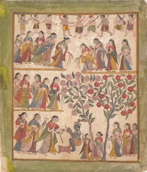 Yashoda bindt Krishna
