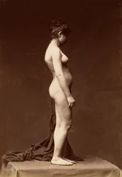 [Jonge Vrouw, Naakt, Volledig Figuur in Profiel], 1860s