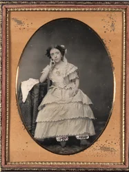 Jonge vrouw in pofbroek, ca. 1855