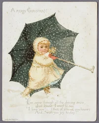 Vrolijk Kerstfeest, kerstkaart, 1888