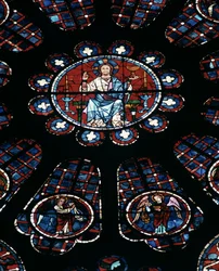 Christus in Majesteit; zuidelijke roosvenster, ca.1226