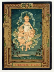 Kerstnacht, kerstkaart, 1880s