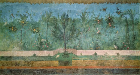 Tuin Schilderijen uit de zogenaamde Villa van Livia, Primaporta, Rome, c.20 BC