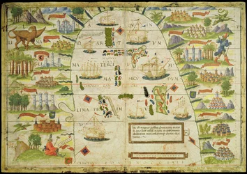 Kaart van de Chinese Zee, uit een facsimile van de Milleratlas van Pedro en Jorge Reinel en Lopo Homem, gemaakt in 1519