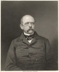 Portret van Otto von Bismarck (1815-98) gegraveerd door William Holl (1807-71) naar een foto, uitgegeven door William Mackenzie
