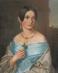 Portret van een Dame met Roos