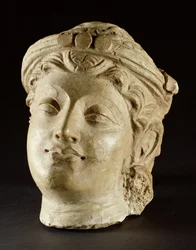 Stucwerk hoofd, Gandhara, 4e eeuw n.Chr.