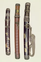 Drie Aikichi Tanto (zwaarden) uit de Meiji periode, laat 19e eeuw