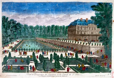 18e eeuw, Illustratie, toont het Kasteel van Saint-Cloud, een paleis in Frankrijk, in Saint-Cloud in Hauts-de-Seine, ten westen van Parijs