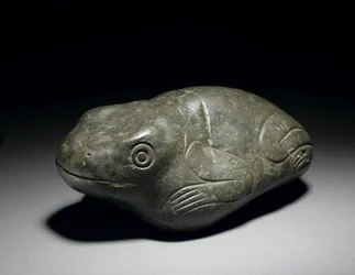 Een zeldzame Azteekse stenen kikker, ca. 1200-1521