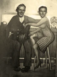 Arcade Foto van twee Amerikaanse Matrozen, ca. 1939