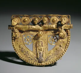 Gesp met gegranuleerde decoratie, Oriëntaliserende Periode, c.700 v.Chr. (goud)