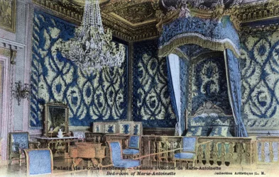 Chateau de Fontainebleau: slaapkamer van koningin Marie Antoinette (1755-1793) - Ansichtkaart eind 19e-20e eeuw