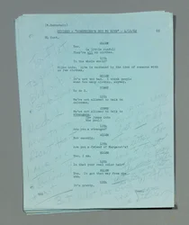 Collectie losse herziene scriptbladen van Marilyn Monroe