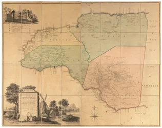 Cornwell van de Bladkaart van de 3 Provincies van Jamaica