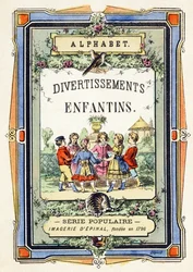 Omslag - ronde van kinderen in een tuin - Alfabet - Kindervermaak - Beeld van Epinal, populaire serie ca. 1890 (illustratie)