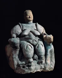 Godin moeder, terracotta beeld. 8000-6000 v.Chr. afkomstig uit Catal Huyuk