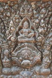 Detail van een latei met de figuur van mogelijk Indra op Kala, Baphuon-stijl