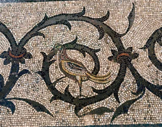 Detail van de vloer van de vroegchristelijke basiliek van Aquileia, Udine
