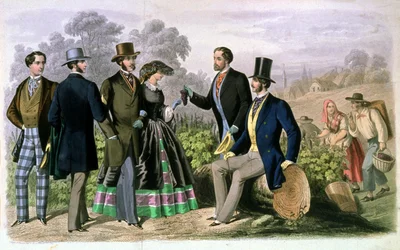 Elegante samenleving bij de druivenoogst, ca. 1860-1870