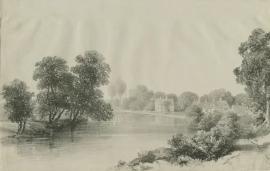 Elford Hall en Pastorie: lithografie, nd [?19e eeuw]