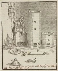 Oven voor de voorbereiding van de vloeistof voor de scheiding van goud- en zilvererts - Gravure uit Description des minerais et des principales methodes d