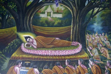 Fresco met de Boeddha