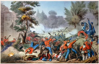 Garibaldini bij Sessa gevecht 1860