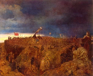 Golgotha (De kruisiging van Christus). 1869. geschilderd door Ilya Repine. (1844-1930). Russische kunstenaar.