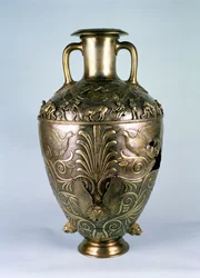 Grieks-Scythische amphora, laat 4e eeuw v.Chr. (verguld zilver)