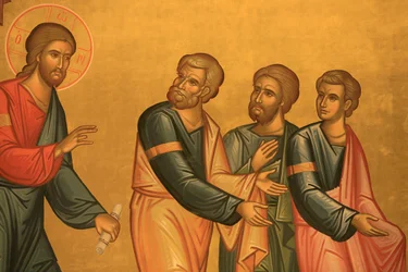 Grieks-orthodoxe kerk fresco: Christus na zijn transfiguratie
