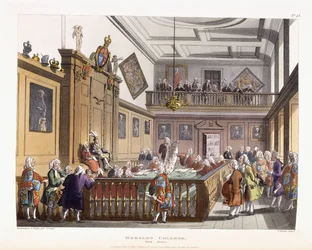 Heralds College: De Hal, uit "The Microcosm of London", 1808-1810